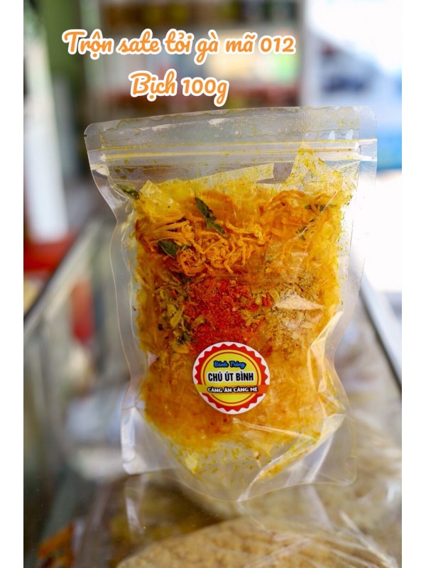 Zip 100gr Bánh Tráng Trộn Sate Tỏi Gà Cay Mã 012